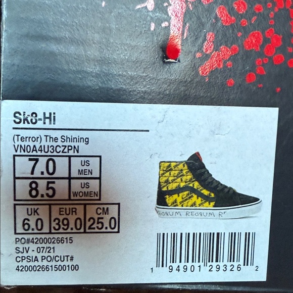 Vans Sk8-Hi House Of Terror ”The Shinning”, Shoes size W8.5 NWT - Picture 15 of 15